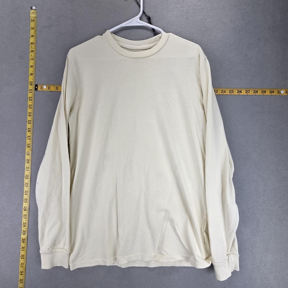 Topo Designs Shirt Mens Small White Long Sleeve Crew Neck Tagless Tee Basic